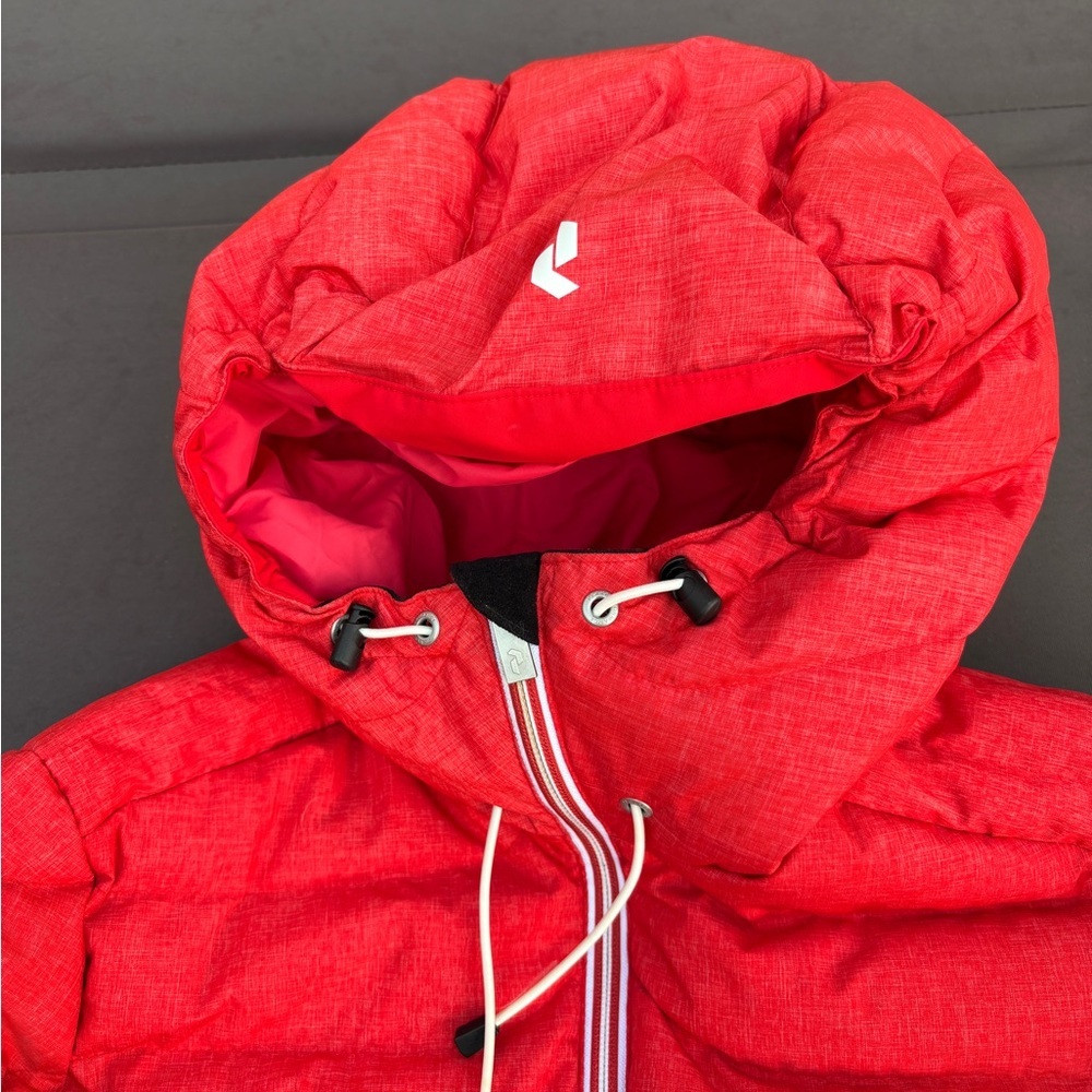 Peak Performance Women's Red Puffer Jacket with Hood - Picture 4 of 7